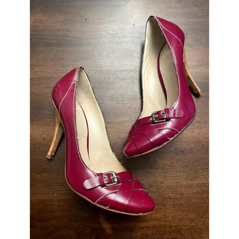 Dolce and Gabbana plum colored 3 inch heel women's 37 1/2